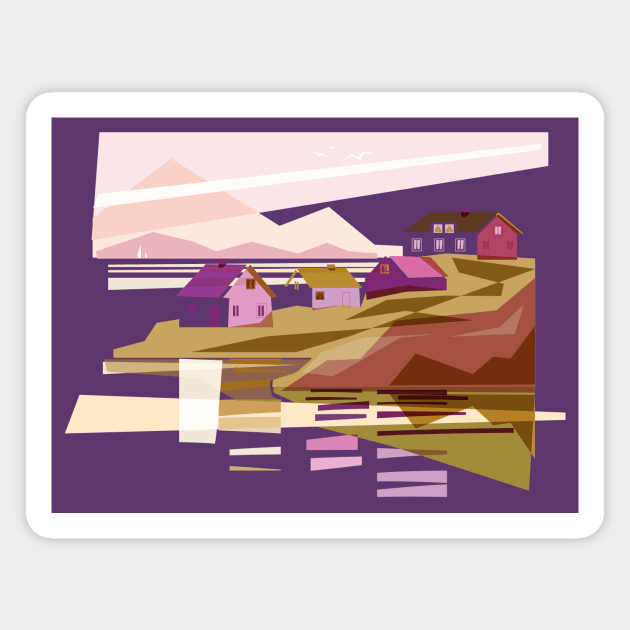 Scandi Seascape Magnet by Rebelform